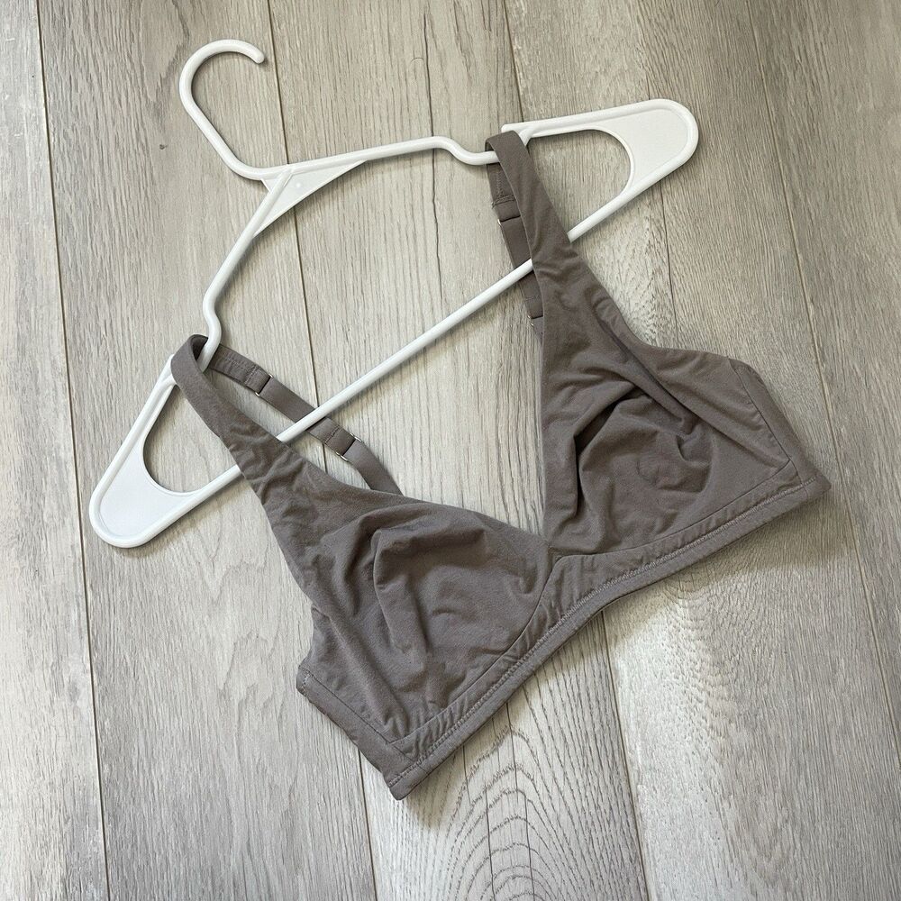 CUUP Plunge Bra micromodal wireless womens Tan (small D-E cup) comfy casual